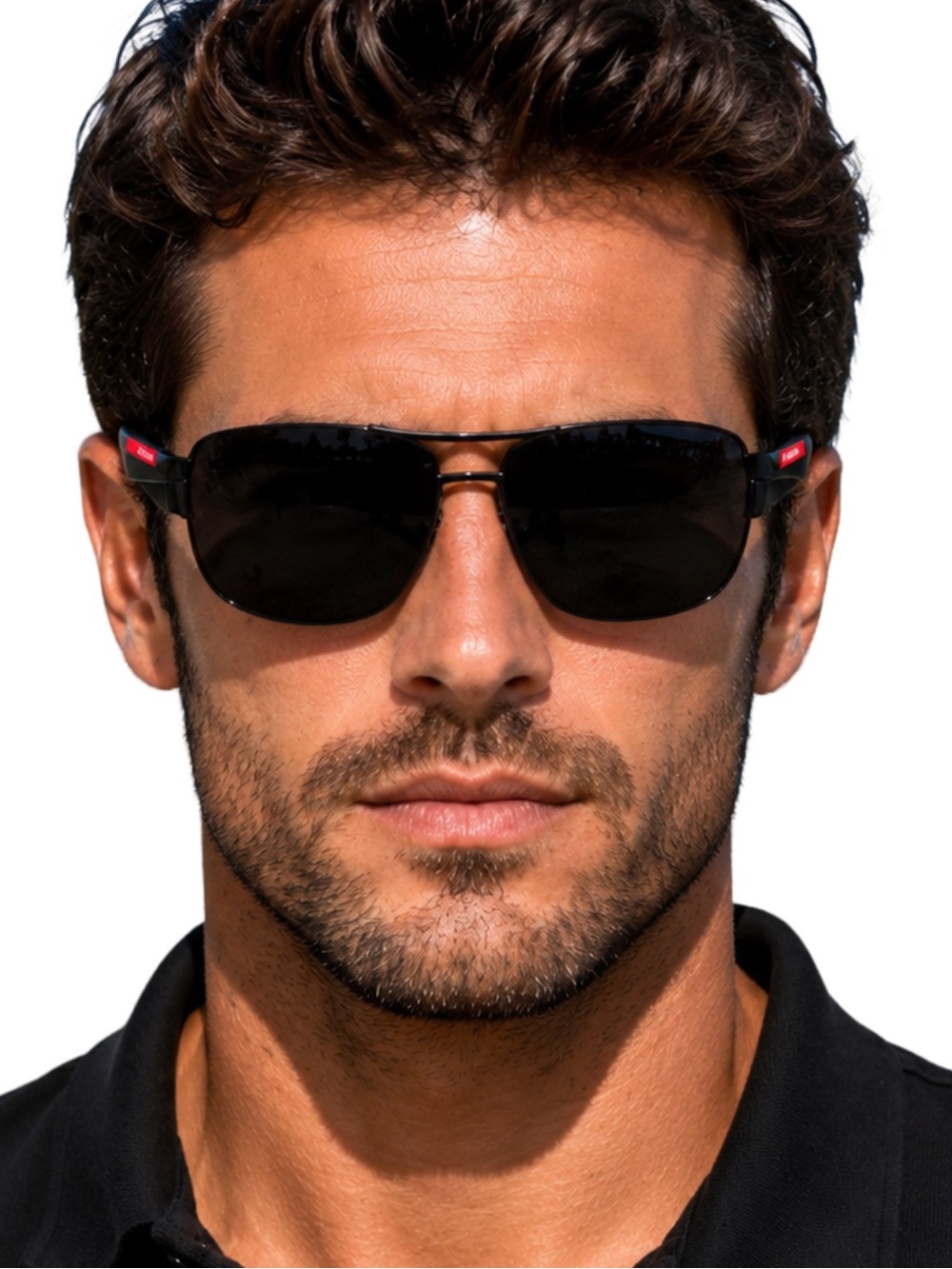 Prada Linea Rossa SPS 53N Polarized Sunglasses Black Red NIB Authentic Luxottica